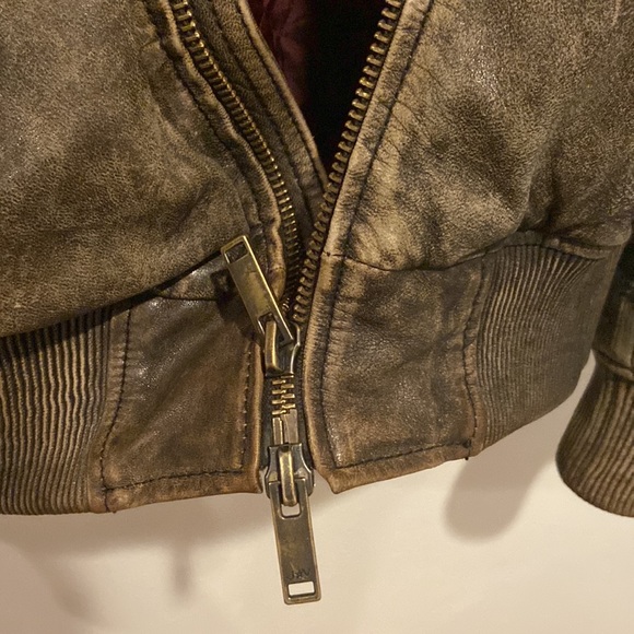 John Varvatos fur neck leather jacket from Bloomingdale’s - Picture 3 of 8